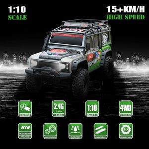 Dwi Dowellin RC Crwaler 1/10 RTR 4WD uzaktan kumanda LED aydınlatmalı Metal Offroad yarış araba hobi sınıf 2.4GHz fırçalanmış Model araç - Product Image 2