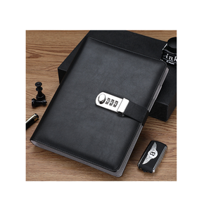 Cuaderno de negocios A5 personalizado con cubierta de cuero, diario de estudiante universitario simple, Bloc de notas de oficina de hojas sueltas, logotipo de bloqueo de contraseña - Product Image 1