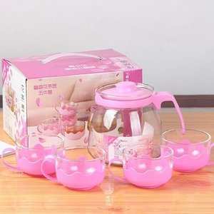现代经典硼硅酸盐金属茶壶，带浸泡器和过滤器1L容量可爱套装，用于咖啡机和沏茶机批发 - Product Image 1