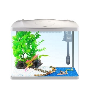 Kleine Aquarium 2 Gallon Glazen Aquarium Starterkits Zelfreinigend/Kleurrijk Led Licht Voor Garnalen Guppy Kwallen Goudvis <span class=keywords><strong>Beta</strong></span>
