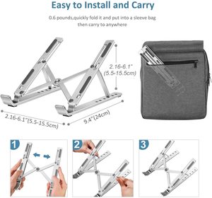 Soporte plegable portátil para ordenador portátil, Base de soporte de aluminio para escritorio, PC y portátil, almohadilla de refrigeración - Product Image 5
