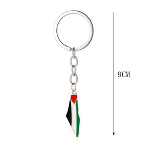 מחזיקי מפתחות דגל פלסטיני מפת אגרוף אביזרים צורה דקורטיביים תליון מתכת דקורטיבי כלי מפתח רגיל לגברים ולנשים
