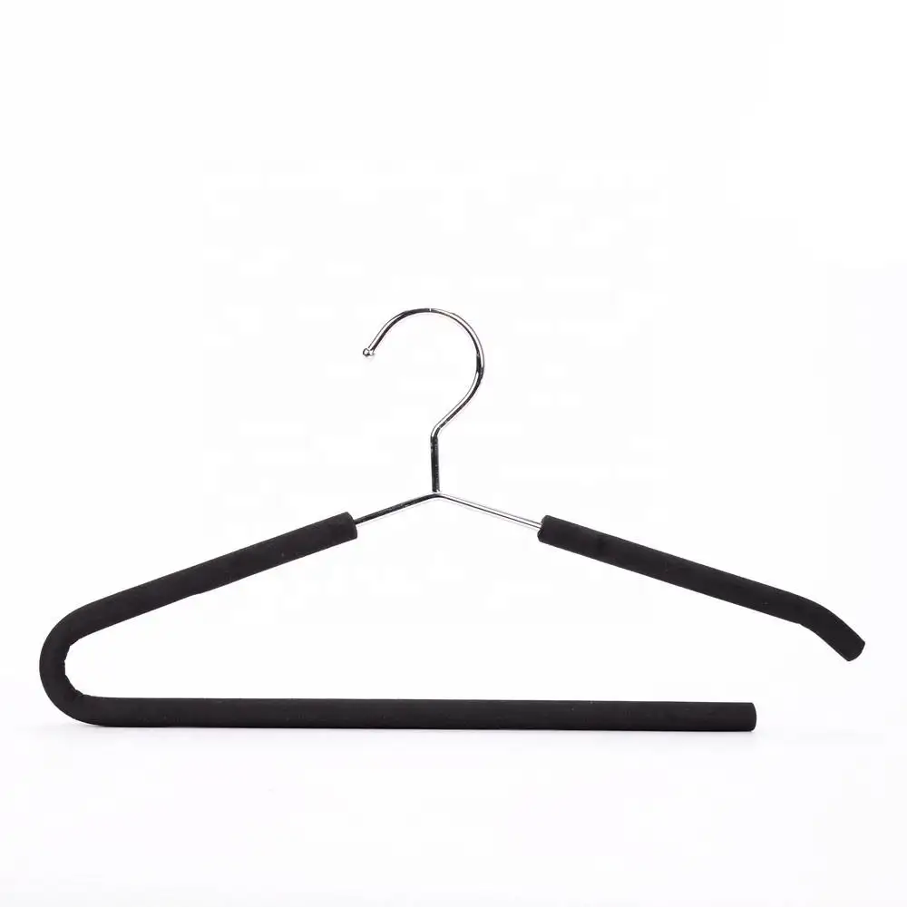 LEEKING Factory direct sales black foam PVC coated wire hanger high quality stainless steel hanger