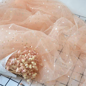 Bead Star & Moon Long Lanh Màu Be Sợi Nhuộm Thoáng Khí 100% Nylon Vải Tuy-Rất Nhẹ Cho Đồ Lót & Dresses - Product Image 2