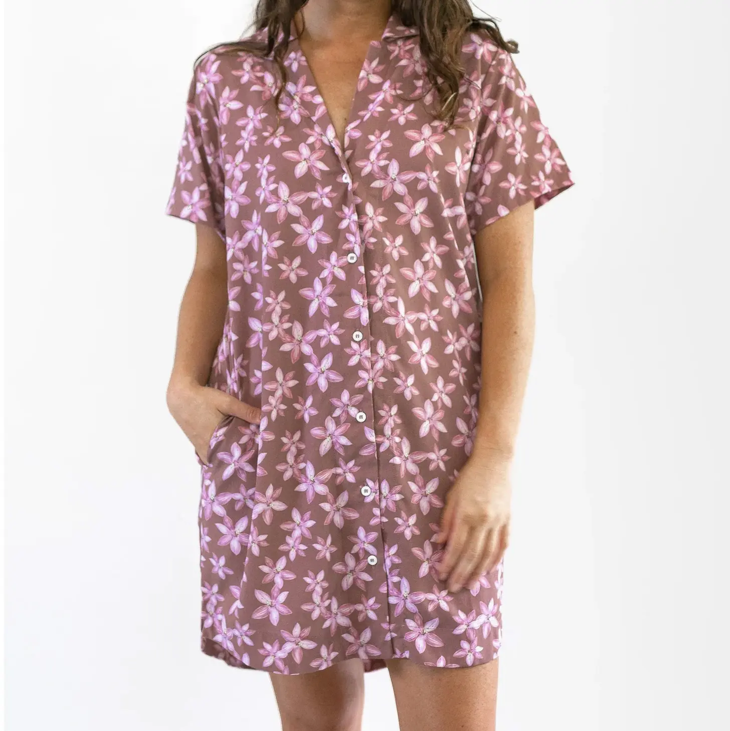 Vestido de camisa de rayon feminino personalizado com estampas de seu design, vestido de camisa com botões, mais vendido nos EUA