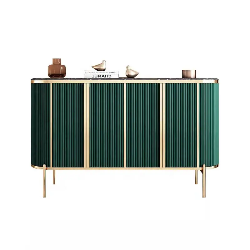 Italie design de mode moderne table console en bois or brillant buffet armoire