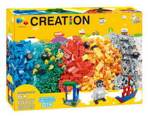 Bloques de construcción grandes para niños, bloques de construcción para niños, juegos de bloques de construcción Moq bajo, juego de 550 piezas - Product Image 1