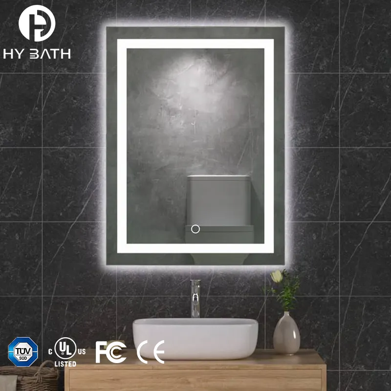 Espelho de parede antiembaçante Ip44 LED iluminado para banheiro com luz LED
