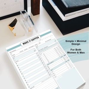 Bloc de notas magnético con impresión personalizada para nevera con portalápices Bloc de notas trasero con imán completo para hacer la lista de compras de comestibles - Product Image 2