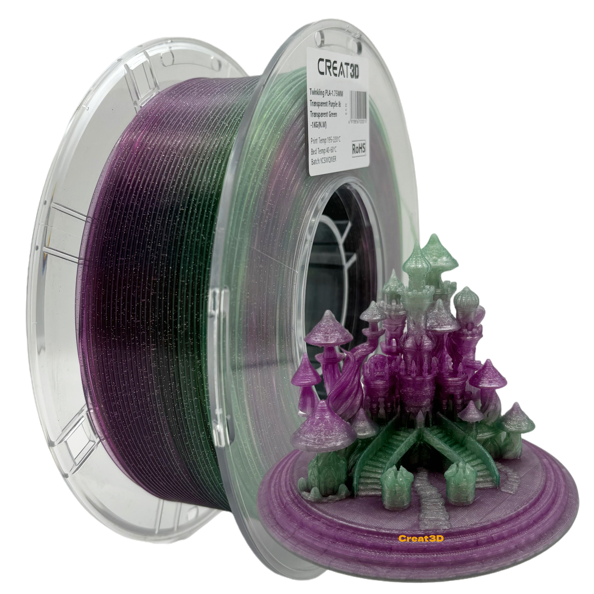 Violet transparent et vert transparent