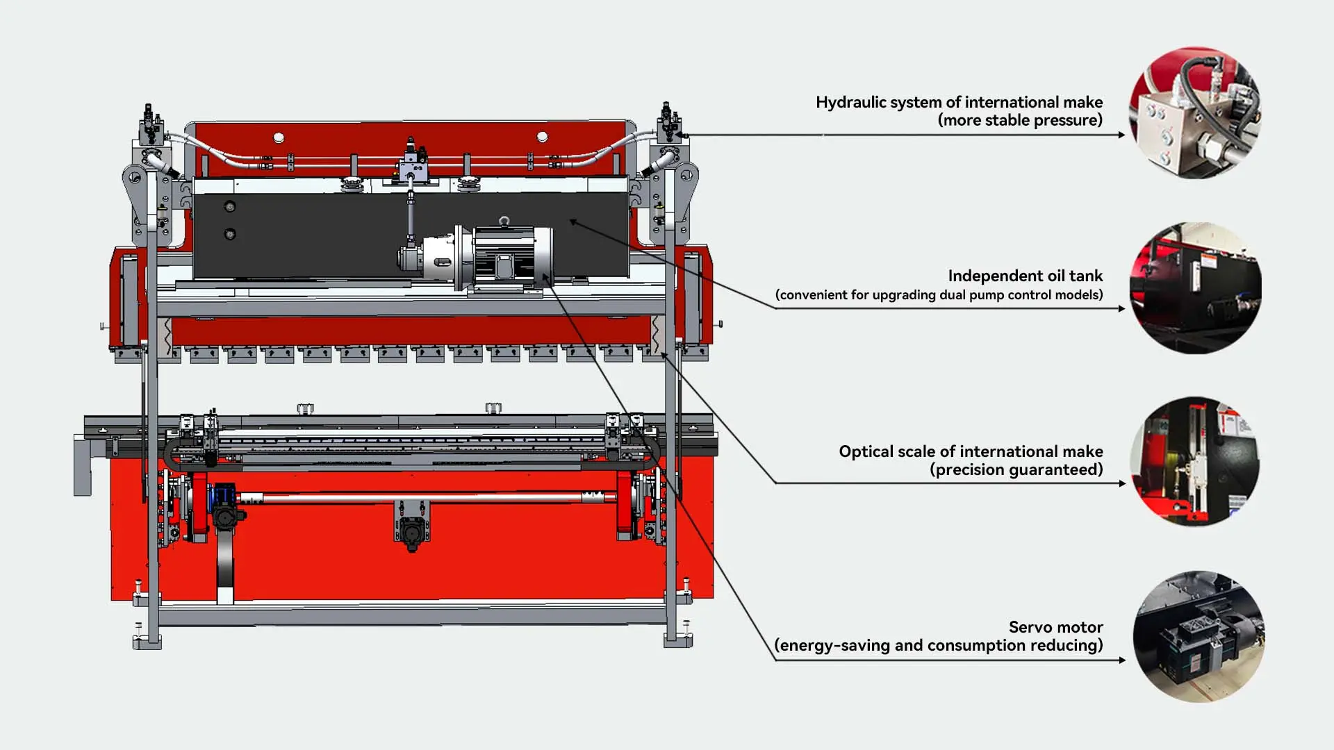 Mesin rem Tekan logam lembaran pilihan 4 + 1/6 + 1 sumbu DA53t sistem CNC mesin tekuk hibrida