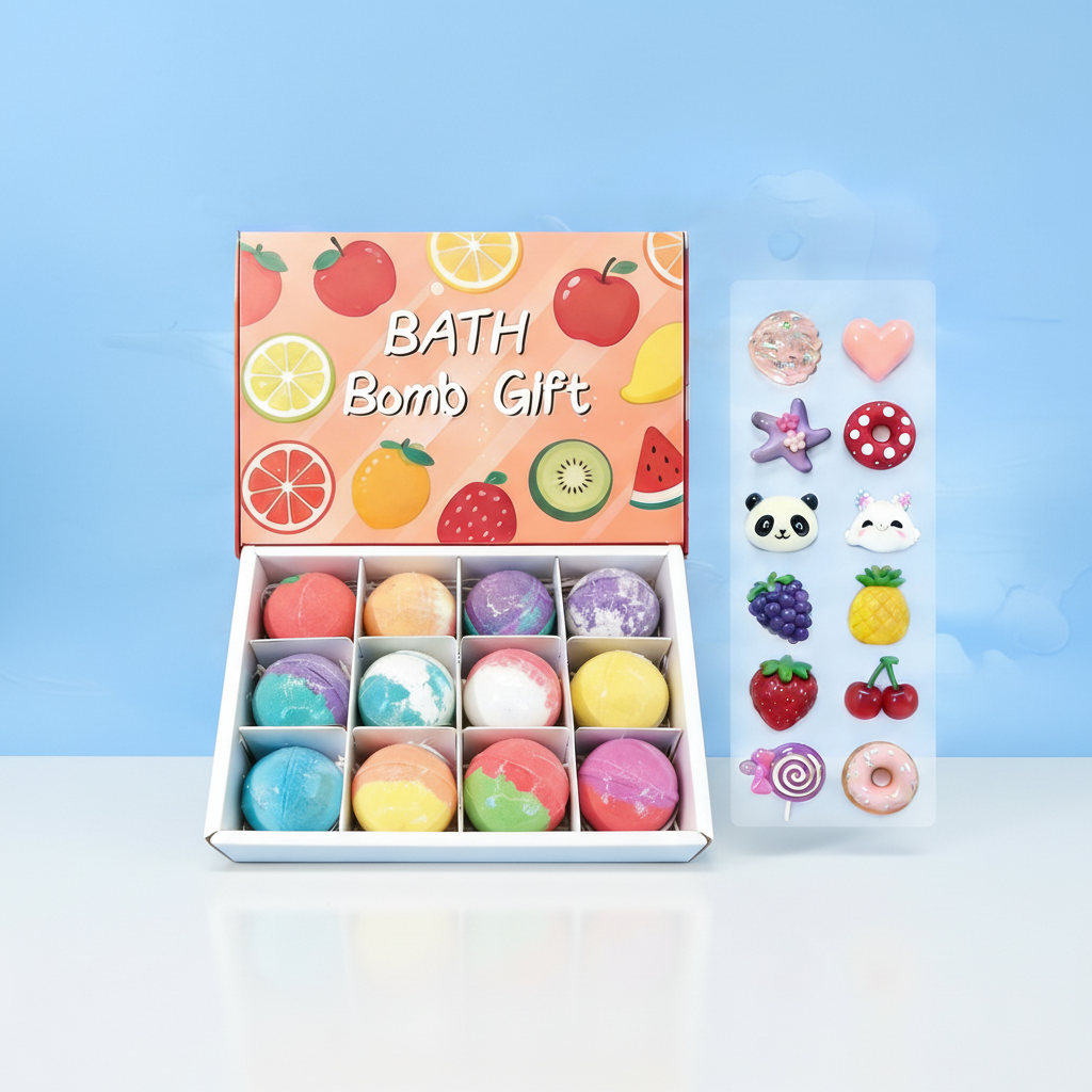Bolas de sal de baño con forma de fruta - Paquete de 12