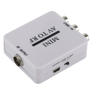 Mini convertidor de señal de audio y video modulador AV a RF con entrada Mini AV y salida RF para equipos de transmisión de radio y TV
