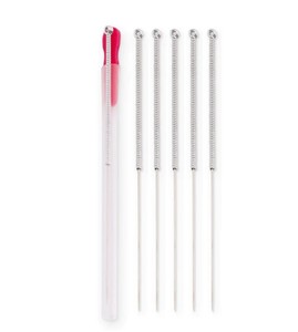 เข็มฝังเข็มสแตนเลสสตีลแบบใช้แล้วทิ้งมีด้ามจับลวดมี acupuntura สำหรับร่างกายที่มีท่อ - Product Image 3