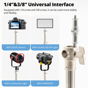 AMBITFUL 4m不锈钢重型轻型支架三脚架1/4和3/8螺钉负载10公斤，适用于工作室闪光软盒连续灯 - Product Image 4