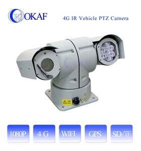 OKAF rede 2.5G Wifi 1080P câmera CCTV segurança sistema veículo móvel montado noite visão PTZ câmera