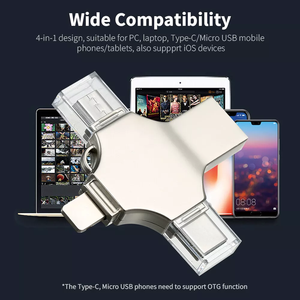 4 in 1มัลติฟังก์ชั่น OTG USB แฟลชไดรฟ์ Android Type-C pendrive 2.0 USB 3.0สำหรับ iPhone โทรศัพท์มือถือ - Product Image 6