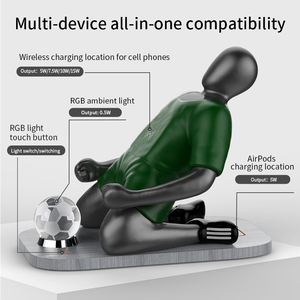 <strong>2</strong> <strong>in</strong> <strong>1</strong> 15W Fast Wireless Charger and Night Light Cell Phone Holder Multi-Function for IPhone/Samsung and for AirPods 9V/2A Input - Product Image 3