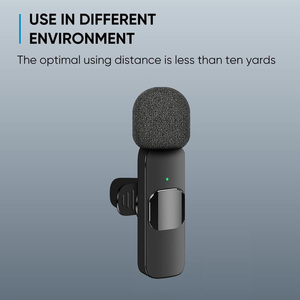 Chuyên nghiệp không dây Lavalier ve áo <span class=keywords><strong>Microphone</strong></span> đa hướng ngưng ghi âm Mic phỏng vấn video podcast vlog Youtube - Product Image 5