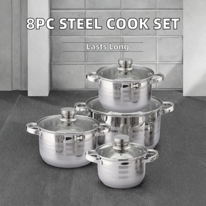 Yolecen Lfgb Thực Phẩm Cấp 5Pcs Thép Không Gỉ Đồ Nấu Nướng Thiết Lập Thân Thiện Với Môi Đồ Ăn Nhà Bếp Nồi Nồi Màu Bạc Nấu Ăn Chậu - Product Image 3