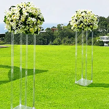 Portacandele da sposa in acrilico Decor 20/40/60/80cm Clear Flower vaso Rack Stand floreale decorazione di nozze idee di nozze