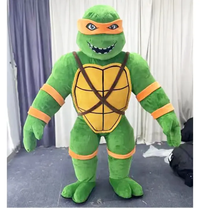 La migliore vendita di cartone animato gonfiabile verde Ninja tartaruga mascotte Cosplay costumi di carnevale gigante per le prestazioni del partito costumi in vendita