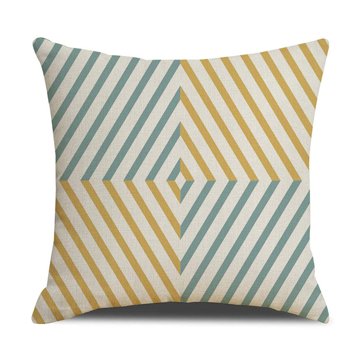 Nordic Geometric Plaid Linen Pillowcase Cushion Cover Printed Car Sofa Bed Pillow Cushion Pillow Cover