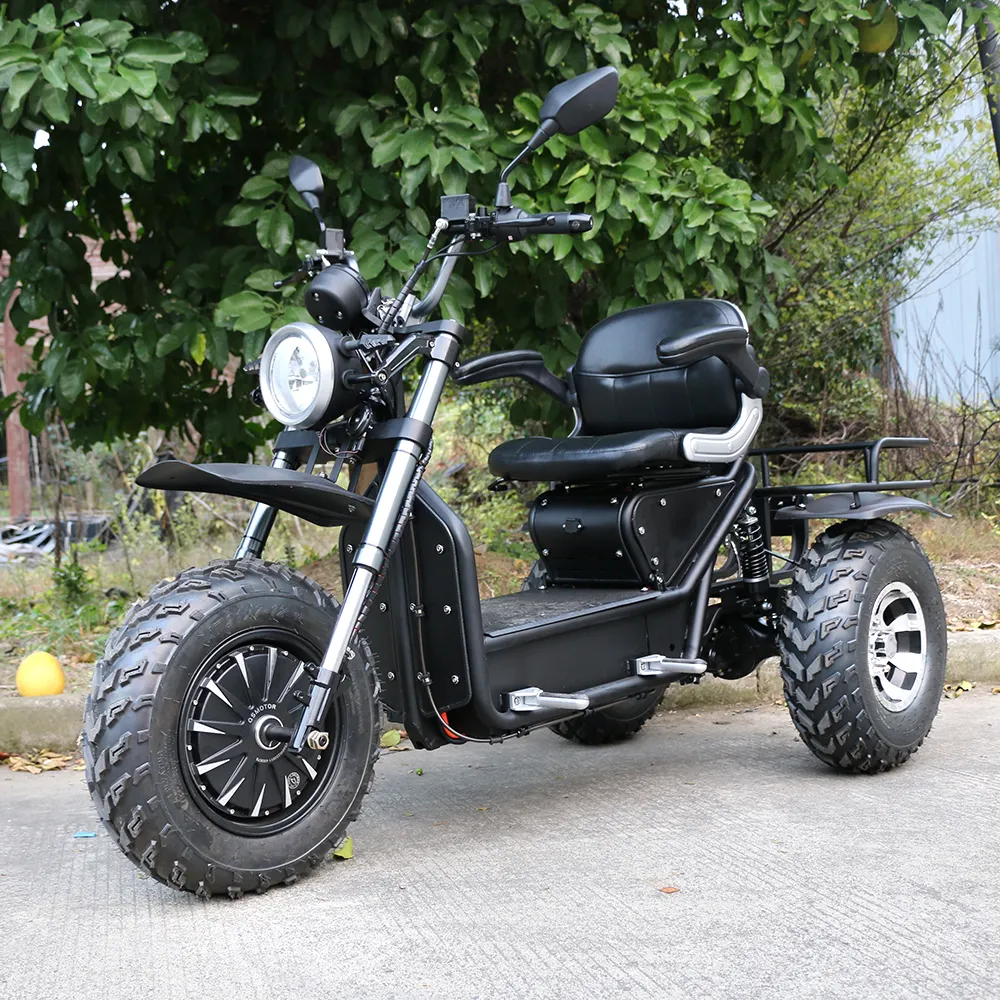 Retro cruiser 3 tekerlekli yarış motosiklet yetişkin spor tarzı süper güç 62v 2000w \ 2700w elektrikli kargo bisikleti motosiklet