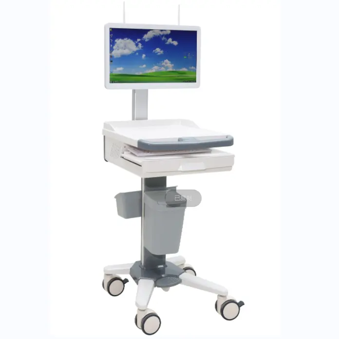 ハイエンドABSポータブルモバイル医療用コンピューターカート病院モニターカートトロリー