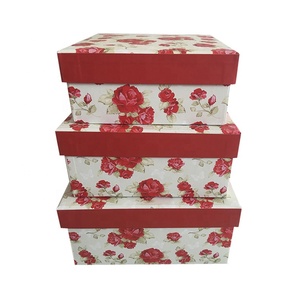 Scatole di cartone decorative di immagazzinaggio della scatola di carta d'imballaggio del regalo e del mestiere annidati rettangolo su ordinazione all'ingrosso con i coperchi - Product Image 3