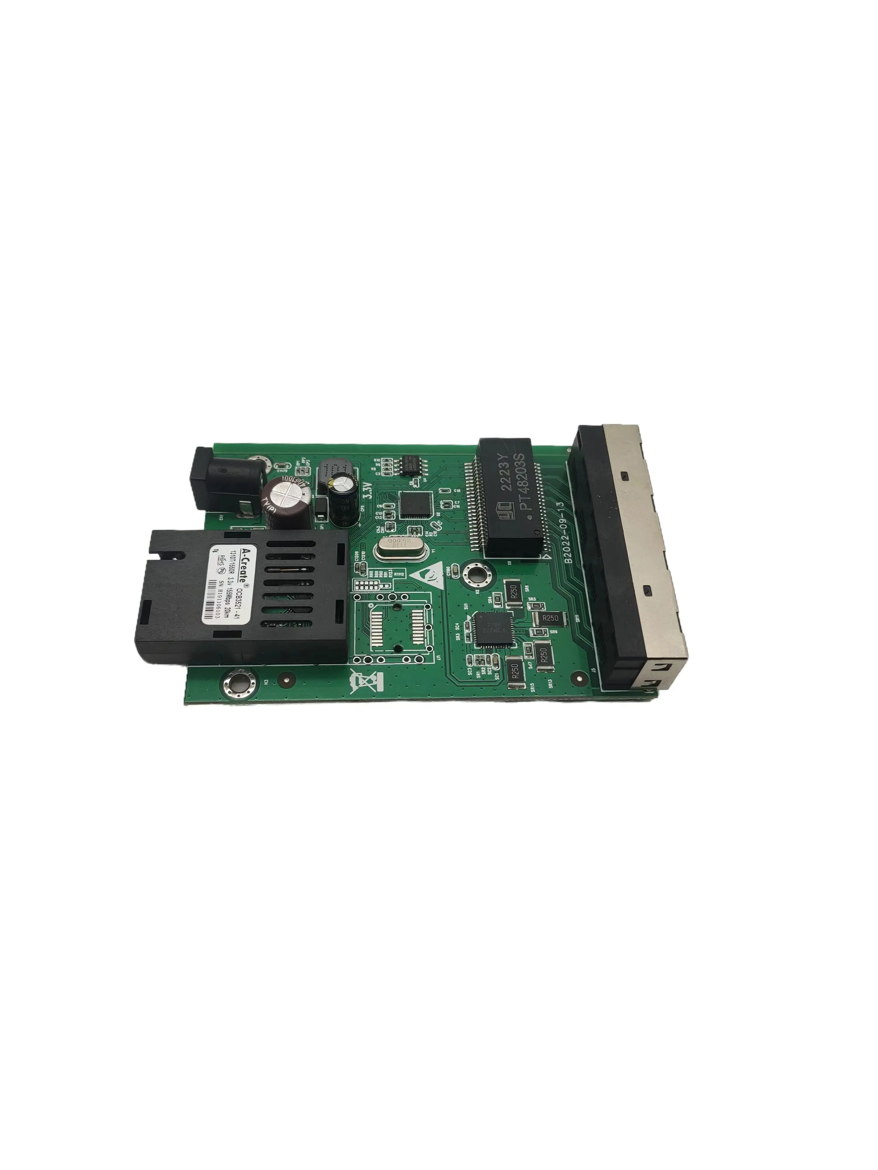 4- Port 10/100Mbps Fiber Media Converter with 1 SC Uplink Port Megabit Fiber Transceiver