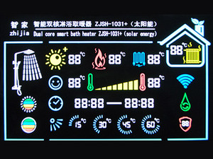 Zweifarbiges LCD-Bildschirm anzeige modul mit Hintergrund beleuchtung für das Temperatur regelungs manometer Rotgrün-Luftent feuchter segment - Product Image 4