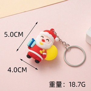 Sevimli noel ağacı ve noel baba Metal anahtarlık kolye küçük peluş oyuncak anahtar kullanım ve hediye vermek için - Product Image 6