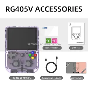El más nuevo Mini 4 pulgadas IPS juegos móviles y emulador RG405V consola de juegos con mango de bolsillo Color clásico de madera para regalo de niños - Product Image 6