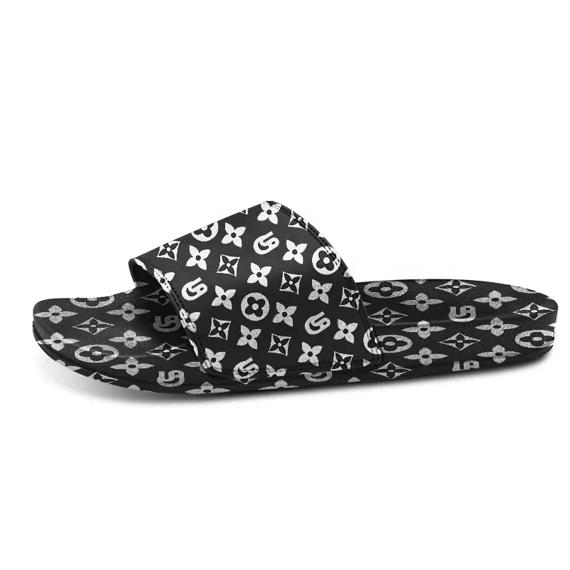 Chanclas con estampado personalizado de diseñador para hombre, zapatos suaves de Pvc, para baño, Playa y dormitorio