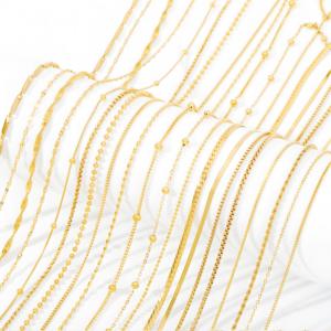 Waterproof PVD 18K Gold Plated Stainless Steel <strong>Cross</strong> Snake Bone Wave Twist Box Choker Chains Necklaces <strong>for</strong> Jewelry DIY Making - Product Image 1