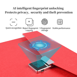 指纹储物盒便携式文件文件安全盒锁盒保险箱 - Product Image 4