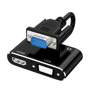 <strong>2</strong>-in-<strong>1</strong> <strong>VGA</strong> to for HDMI Video Converter Splitter with 3.5MM Audio PVC Jacket for PC Projector Camera Speaker HDTV - Product Image 3