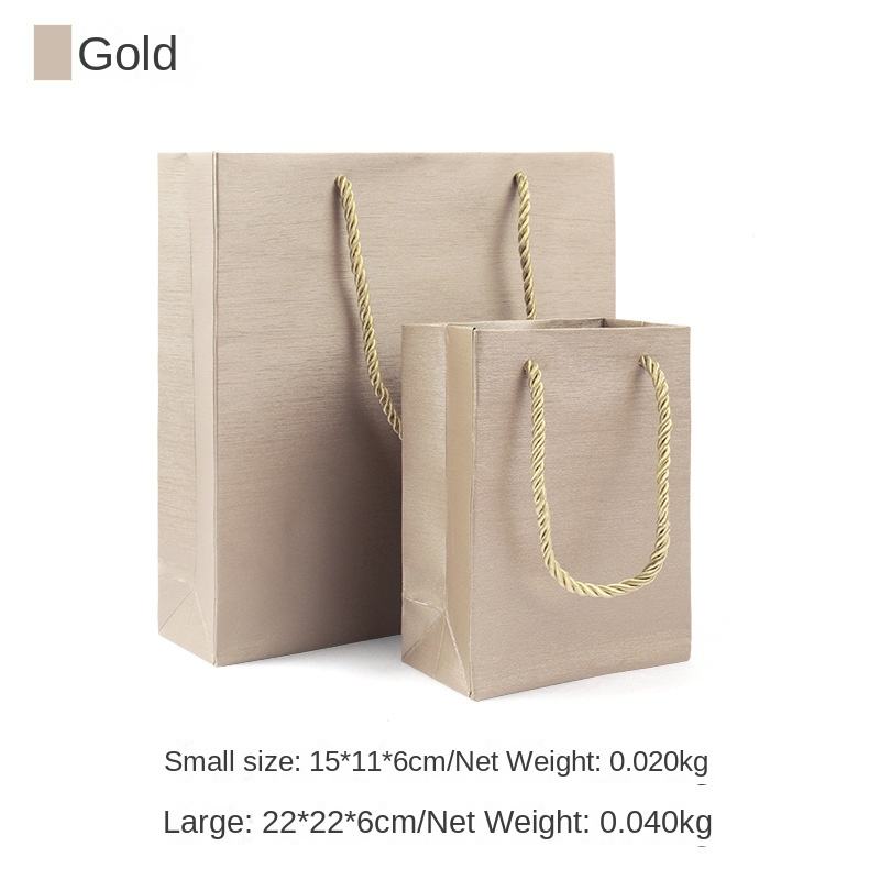 Bolsa de papel cepillado-Oro/Tamaño pequeño-11*16*5cm