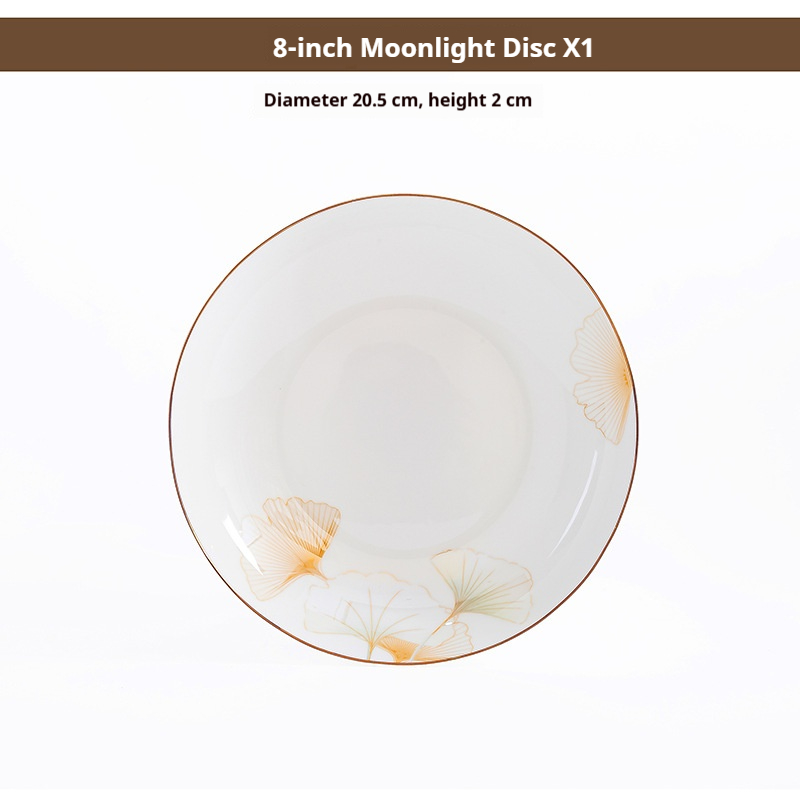 Plat de lune blanc de 8 pouces