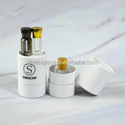 3ml 6ml 12ml Bouteilles en verre vides d'huile de oud arabe Bouteilles de parfum Attar personnalisées avec tube rond