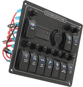10 Gang Marine <strong>Switch</strong> Panel Usb Fast Dual Charger <strong>Socket</strong> Panel <strong>With</strong> Light <strong>Multi</strong> <strong>Function</strong> Boat <strong>Switch</strong> Panel Marine Power System - Product Image 5