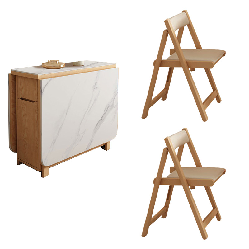 1 table 2 chaises Bois planche de roche blanche