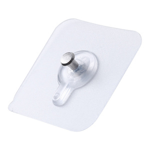 批发可重复使用的自粘钩无钉强力魔术透明带螺母塑料钩 - Product Image 1