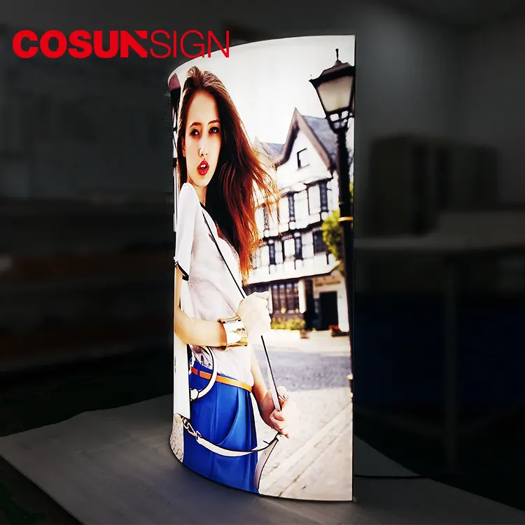 COSUN Street Aluminium Slim Curve Messe Stand Banner Werbung Light Box Indoor