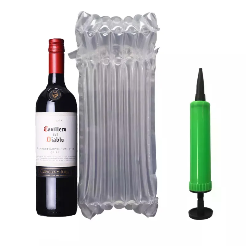 Top Stock Blow Up Roll Cushion colonna d'aria gonfiabile Post Wine Plastic Packing Bubble Bags per bottiglie di vino di spedizione protettive