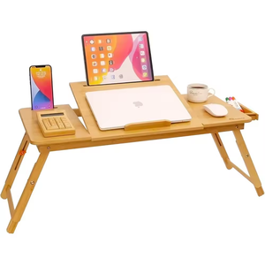 Adjustable Foldable Laptop Stand <strong>Computer</strong> Desk Manicure <strong>Table</strong> Center <strong>Table</strong> with Side Accessories - Product Image 6