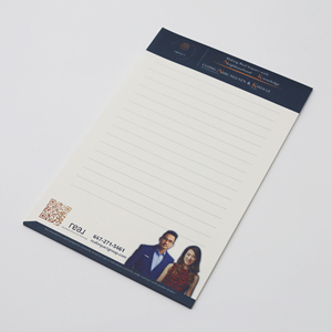 Custom Offwhite Hotel Notepad Logo and QR <strong>Code</strong> with Wide Ruled Notepad and Glued Paper Notepads