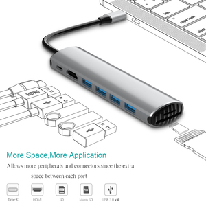 100W ricarica rapida tipo C hub maschio USB3.0 RJj45 porta di rete tipo C USB C Hub adattatore per M1M2 Macbook Air/Pro - Product Image 2