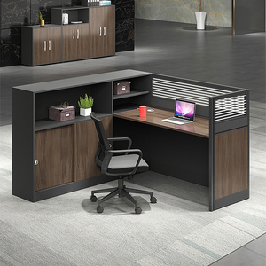 <strong>Customized</strong> Modern Company L-Shape <strong>Computer</strong> Table ODM/OEM Staff Desk Workstation Convertible Office Furniture - Product Image 3